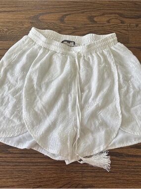 & Other Stories White Sequin Bermuda Shorts